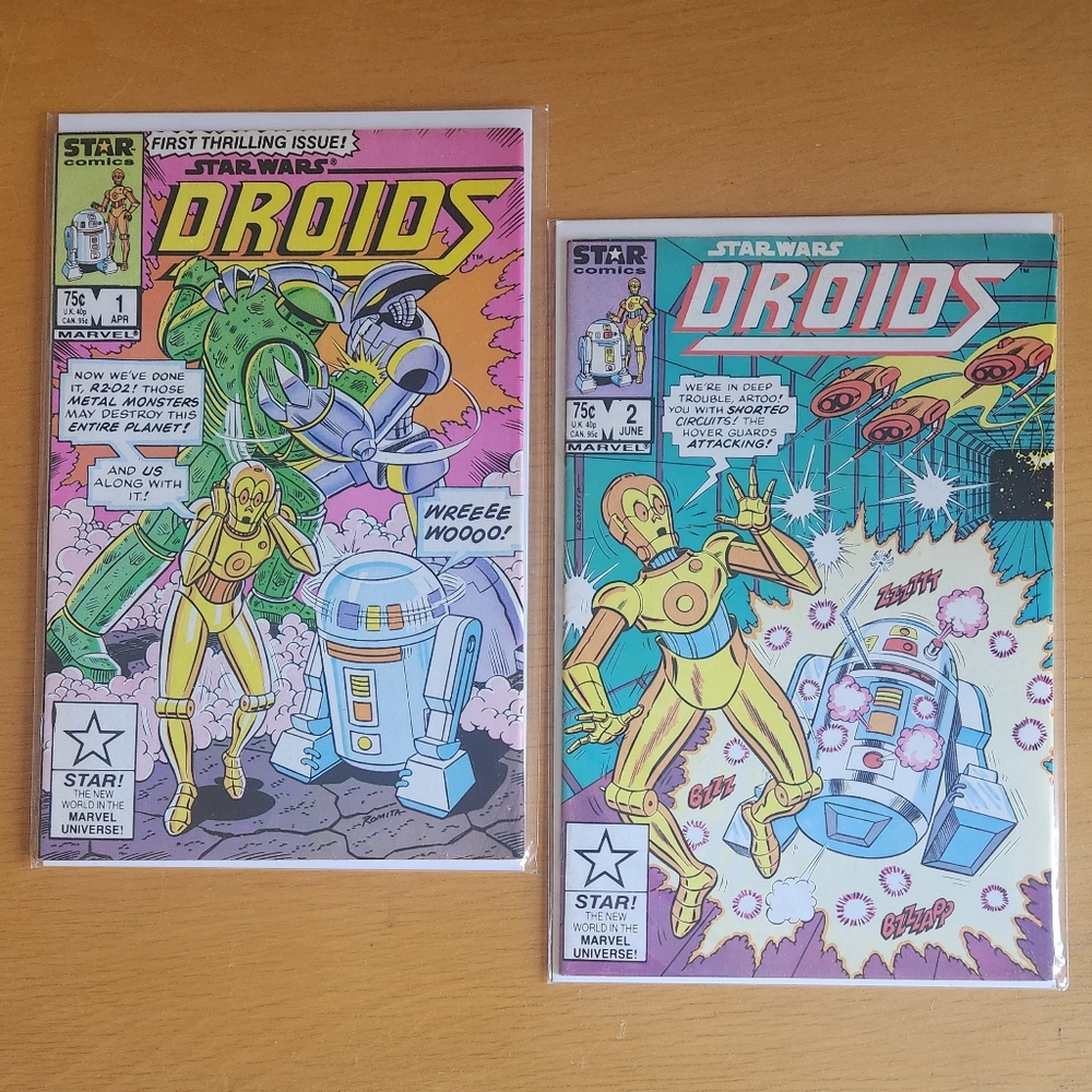 Star Wars Droids #1 & #2, 1980s Marvel comic books (Lot of 2)